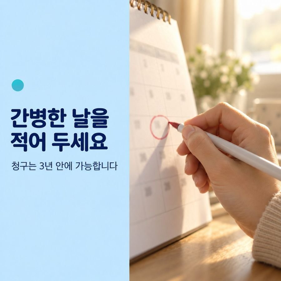 간병한 날을 적어 두세요 - 청구는 3년 안에 가능합니다