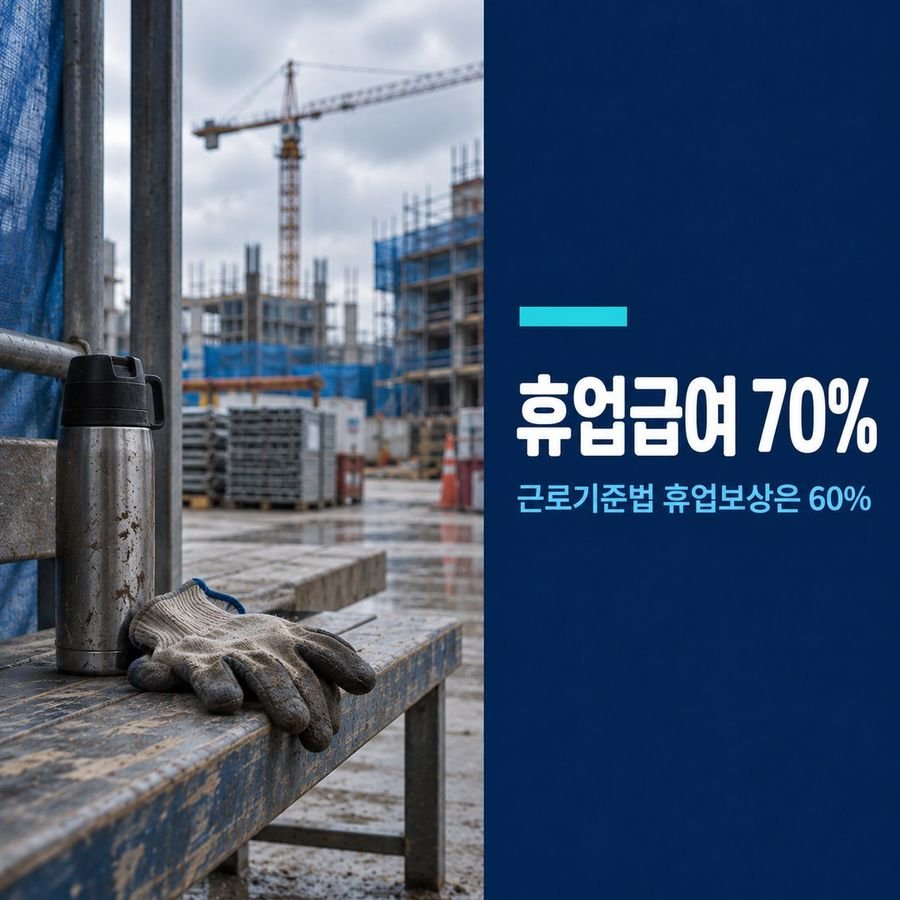 휴업급여 70% - 근로기준법 휴업보상은 60%