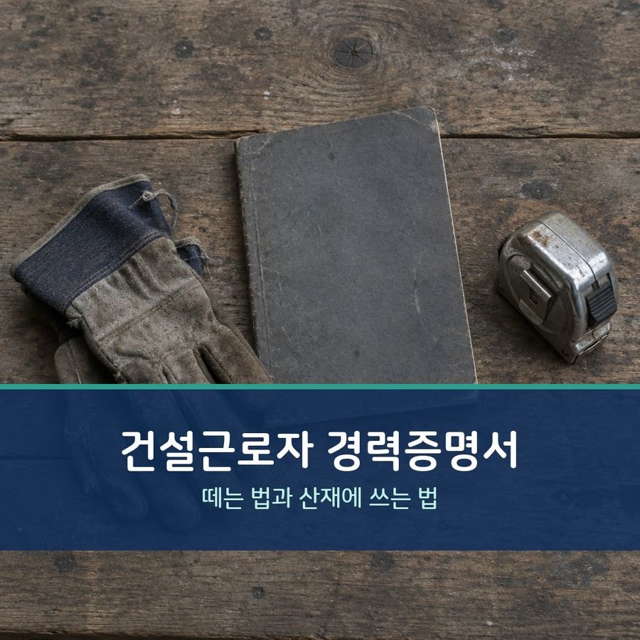 건설근로자 경력증명서 - 떼는 법과 산재에 쓰는 법