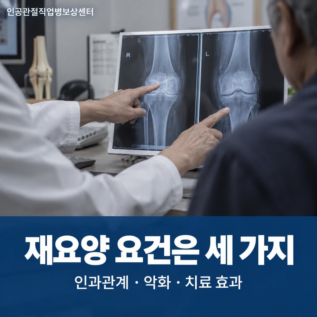 재요양 요건은 세 가지 - 인과관계 · 악화 · 치료 효과