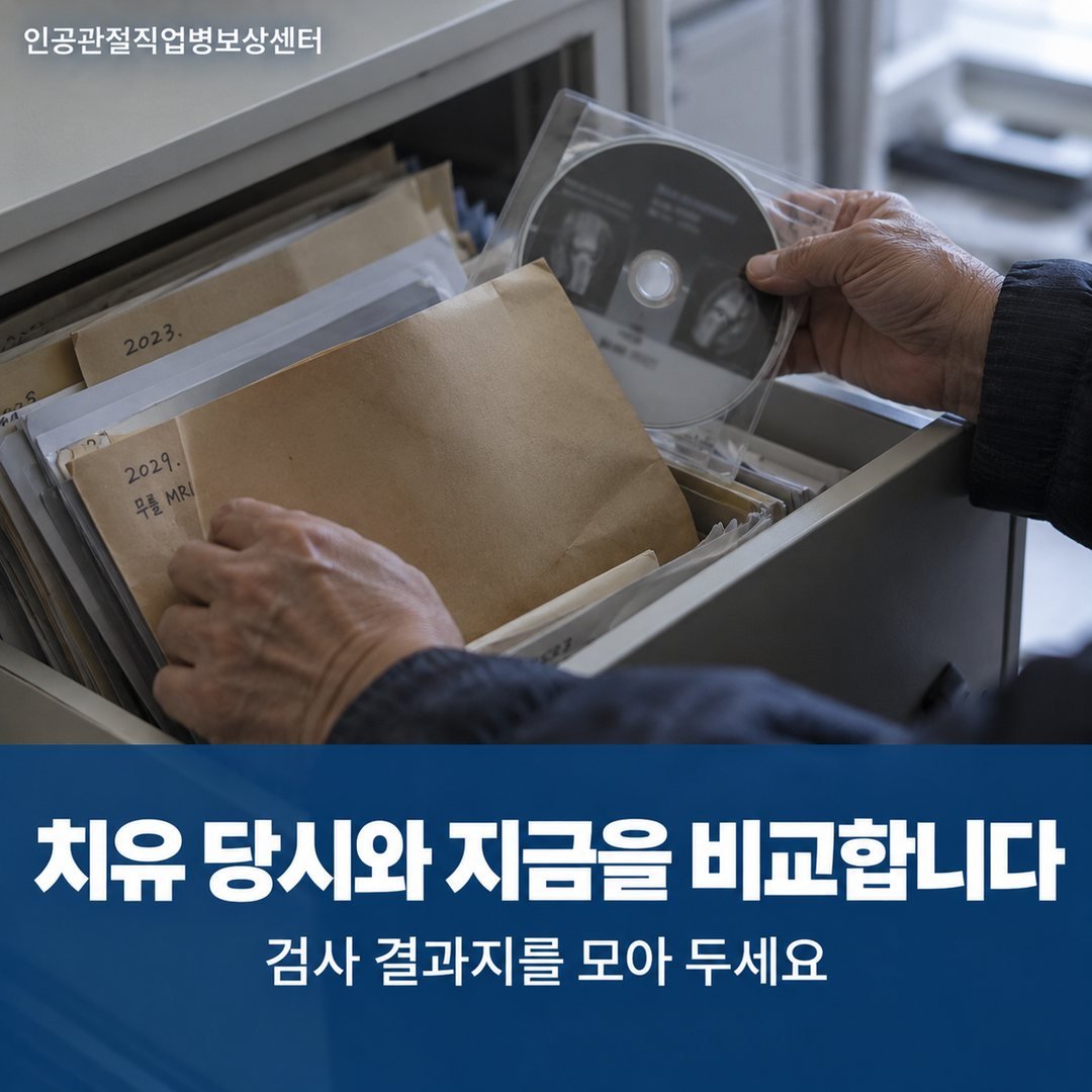 치유 당시와 지금을 비교합니다 - 검사 결과지를 모아 두세요