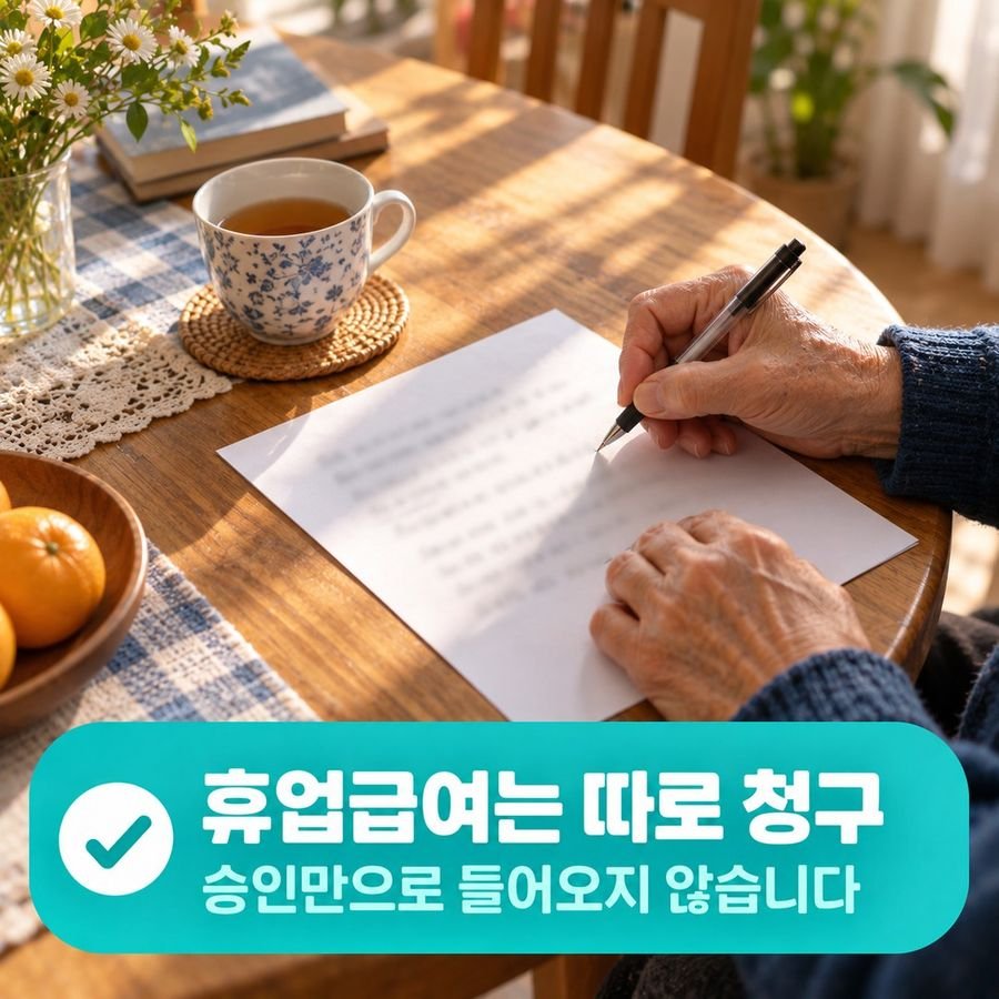 휴업급여는 따로 청구 - 승인만으로 들어오지 않습니다