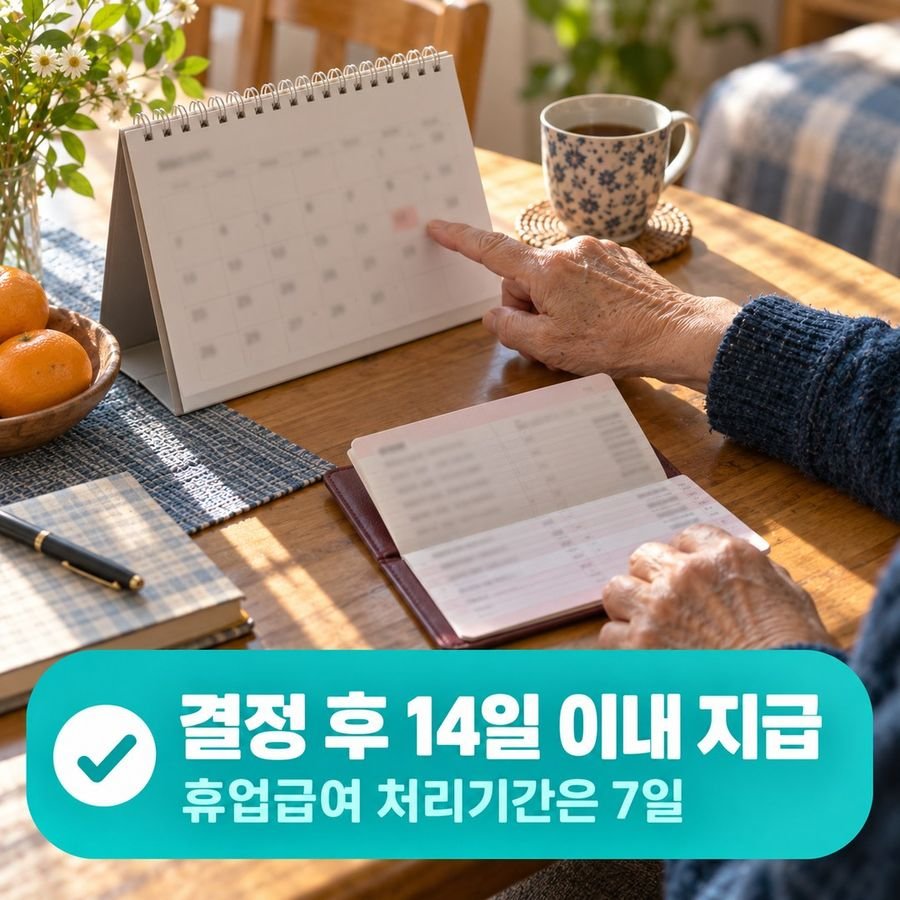 결정 후 14일 이내 지급 - 휴업급여 처리기간은 7일