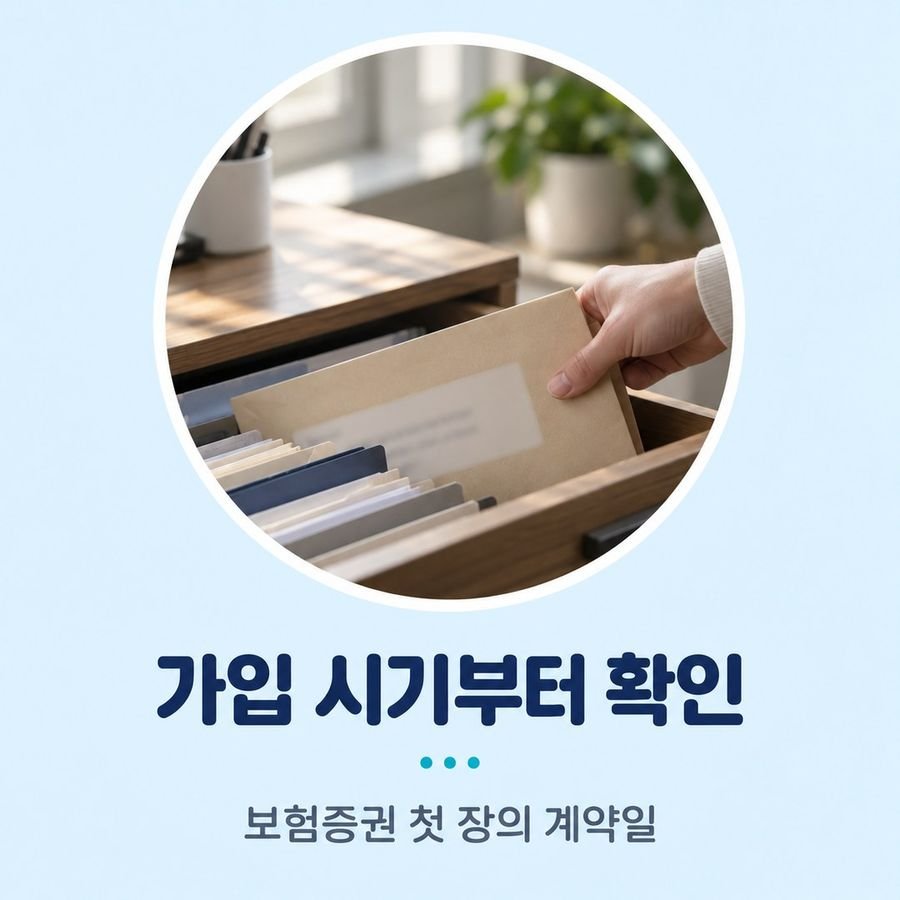 가입 시기부터 확인 - 보험증권 첫 장의 계약일